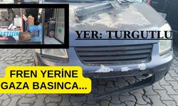 Fren yerine gaza basınca iş yerine daldı