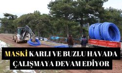 MASKİ karlı ve buzlu havada çalışmaya devam ediyor