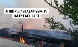 Ahırda başlayan yangın iki evi kül etti