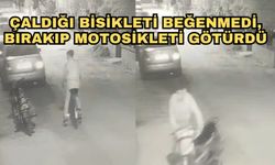 Çaldığı bisikleti beğenmedi, bırakıp motosikleti götürdü