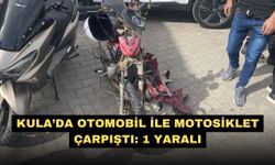 Kula’da otomobil ile motosiklet çarpıştı: 1 yaralı