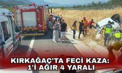 Kırkağaç'ta feci kaza: 1'i ağır 4 yaralı