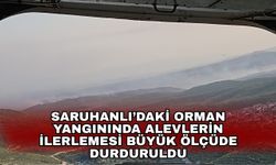 Saruhanlı’daki orman yangınında alevlerin ilerlemesi büyük ölçüde durduruldu