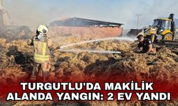 Turgutlu'da makilik alanda yangın: 2 ev yandı