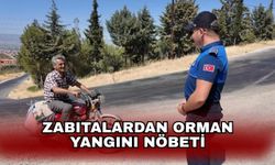 Zabıtalardan orman yangını nöbeti