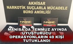 Manisa'da temmuz ayında uyuşturucu operasyonların 49 kişi tutuklandı