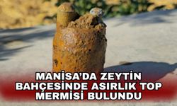 Manisa’da zeytin bahçesinde asırlık top mermisi bulundu