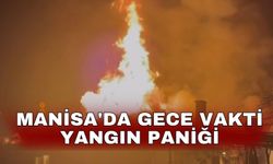 Manisa'da gece vakti yangın paniği