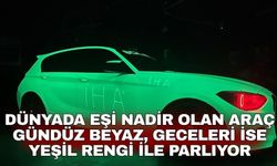 Dünyada eşi nadir olan araç gündüz beyaz, geceleri ise yeşil rengi ile parlıyor