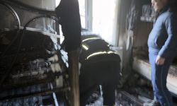 İzinli itfaiyeci yangına müdahale etti