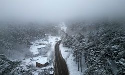 Kazdağları beyaza büründü, manzara nefes kesti