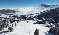 Uludağ'da sömestr yoğunluğu drone görüntülerine yansıdı
