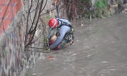 Yağmur suları yükseldi, çayda mahsur kalan vatandaşı itfaiye kurtardı