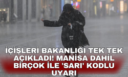İçişleri Bakanlığı tek tek açıkladı! Manisa dahil birçok ile 'sarı' kodlu uyarı