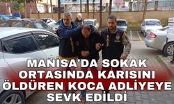 Manisa'da sokak ortasında karısını öldüren koca adliyeye sevk edildi