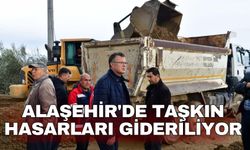 Alaşehir'de taşkın hasarları gideriliyor