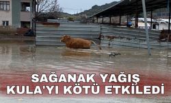 Sağanak yağış Kula'yı kötü etkiledi