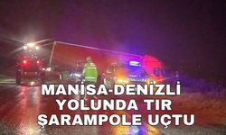 Manisa-Denizli yolunda tır şarampole uçtu