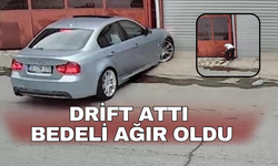 İzmir'de bir sürücü drift atarken kaza yaptı