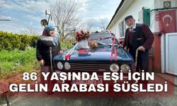 86 yaşında eşi için gelin arabası süsledi