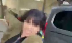 Bir kadın eski eşini sokak ortasında darp etti