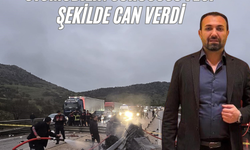 Bariyerlere çarparak yanan otomobilin sürücüsü feci şekilde can verdi