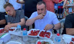 Manisa'daki Kiraz Yeme Yarışması'ndan renkli görüntüler