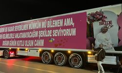 Karısının doğum günü için tırı kapladı
