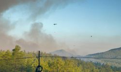 Seydikemer ve Fethiye'deki yangınlarda hava araçları sabahın ilk ışıklarıyla havalandı