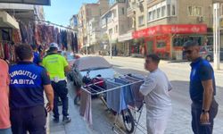 Turgutlu'da kaldırım işgali denetimi