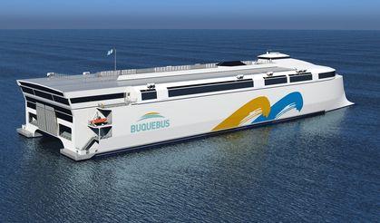 Dünyanın en büyük elektrikli gemisi suya indi