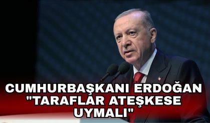Cumhurbaşkanı Erdoğan "Taraflar Ateşkese uymalı"