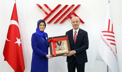 MCBÜ Rektörü Kibar'dan YÖK Başkanı Özvar'a hayırlı olsun ziyareti