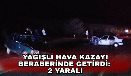 Yağışlı hava kazayı beraberinde getirdi: 2 yaralı