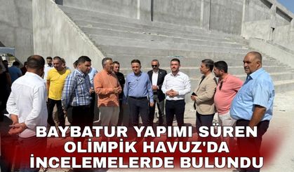 Baybatur yapımı süren Olimpik Havuz'da incelemelerde bulundu