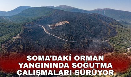 Soma’daki orman yangınında soğutma çalışmaları sürüyor
