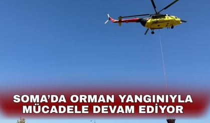 Soma’da orman yangınıyla mücadele devam ediyor