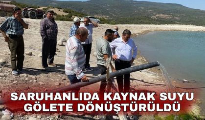 Saruhanlıda Kaynak Suyu Gölete Dönüştürüldü