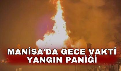 Manisa'da gece vakti yangın paniği
