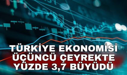 Türkiye ekonomisi üçüncü çeyrekte yüzde 3,7 büyüdü
