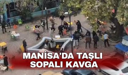 Manisa'da taşlı sopalı kavga