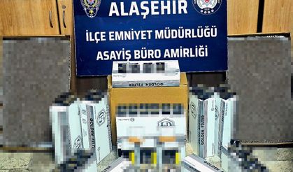 Alaşehir'de 23 bin 750 adet kaçak makaron ele geçirildi