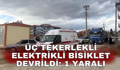 Üç tekerlekli elektrikli bisiklet devrildi: 1 yaralı