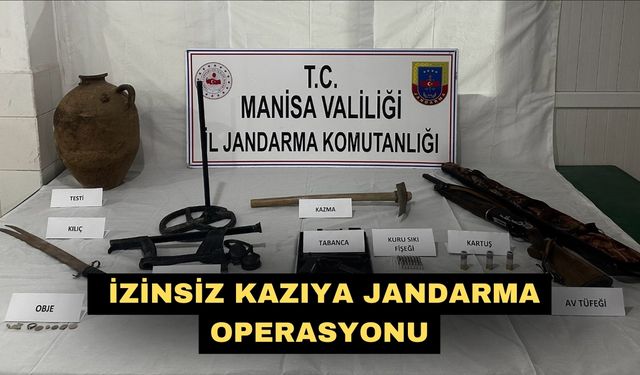 İzinsiz kazıya jandarma operasyonu