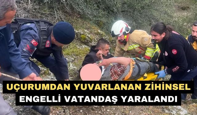 Uçurumdan yuvarlanan zihinsel engelli vatandaş yaralandı