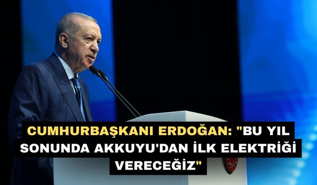 Cumhurbaşkanı Erdoğan: "Bu yıl sonunda Akkuyu'dan ilk elektriği vereceğiz"