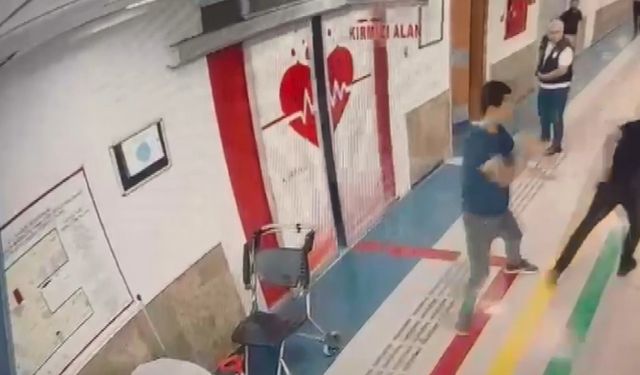 Hastanedeki bıçaklı saldırı kamerada