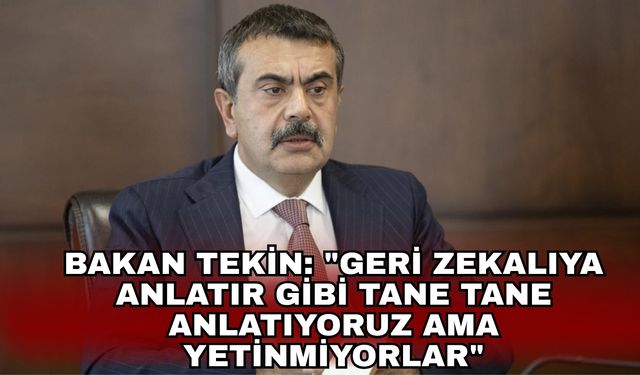 Bakan Tekin: "Geri zekalıya anlatır gibi tane tane anlatıyoruz ama yetinmiyorlar"
