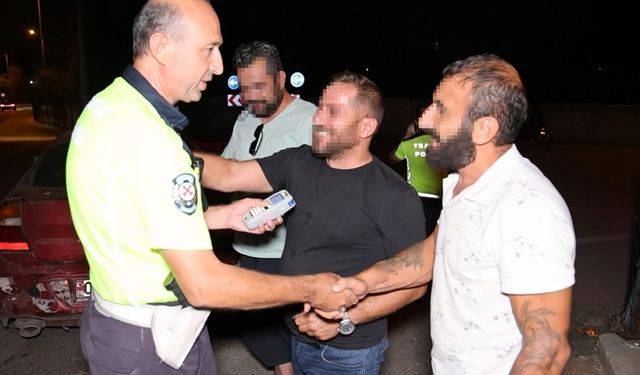 Karadenizli alkollü sürücünün 0.50 promil sevinci kamerada