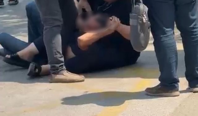 Eski eşinden kocasına meydan dayağı kamerada